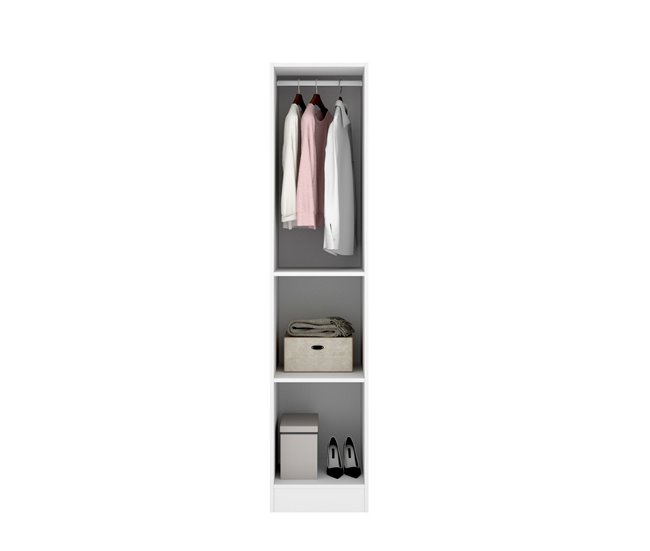 Armário multiuso com 1 porta efeito madeira 41 Branco
