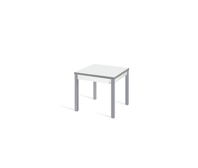 Mesa de cozinha extensível B-BOOK 80(160)x80cm Branco/cinza