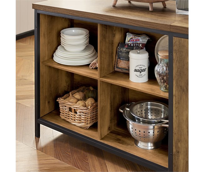 Aparador de jantar com 2 portas 4 compartimentos KNL01-F SoBuy Castanho
