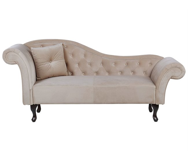 Beliani Chaise longue versão à esquerda Veludo LATTES Azul/ Verde
