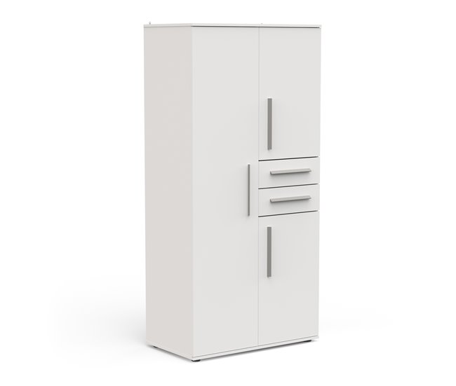 Roupeiro VERSATIL com 3 portas e 2 gavetas branco Branco