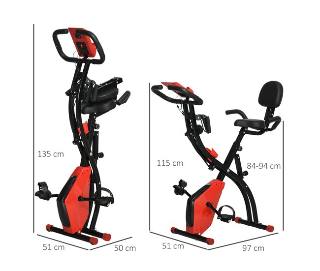 Bicicleta Estática Aço, ABS e PVC HOMCOM Cinza