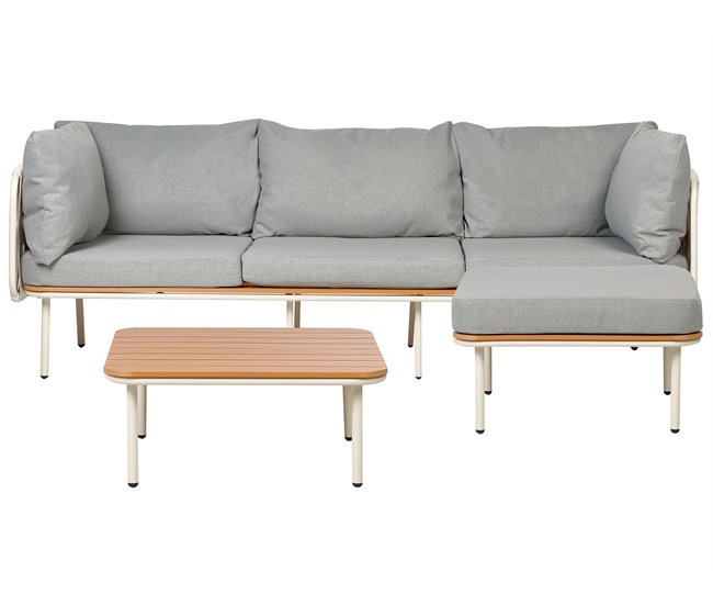 Beliani Conjunto lounge SENISE Branco/cinza