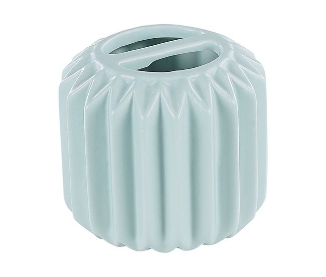 Beliani Conjunto de accesorios de baño GORBEA Azul Claro