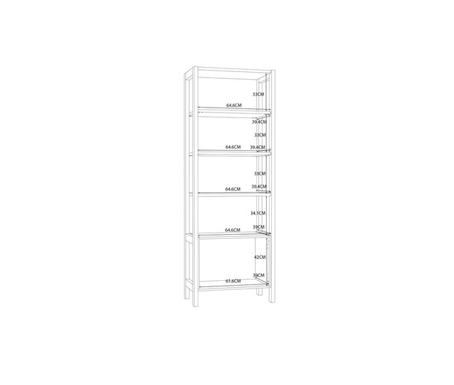 Estante VERONA com 4 aberturas branco e madeira Branco/ Madeira