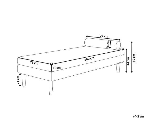 Beliani Chaise longue Terciopelo USSEL Bege