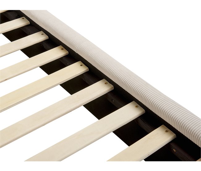 Beliani Cama com estrado Bombazine VINAY 196x233 Bege