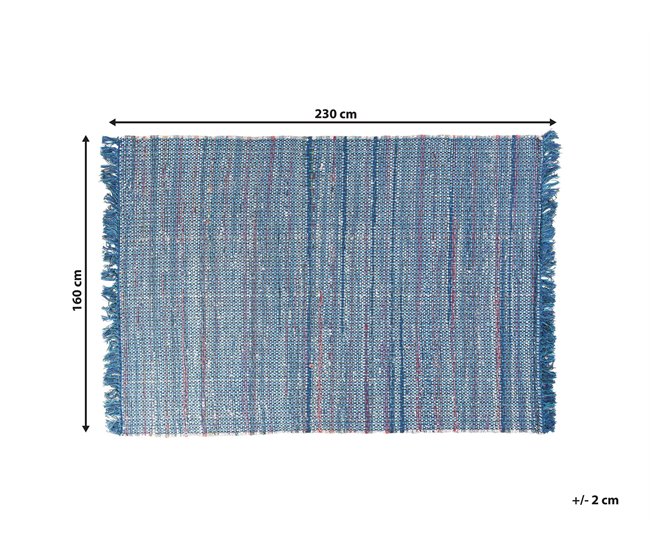 Beliani Entrelaçado BESNI 160x230 Azul Marino