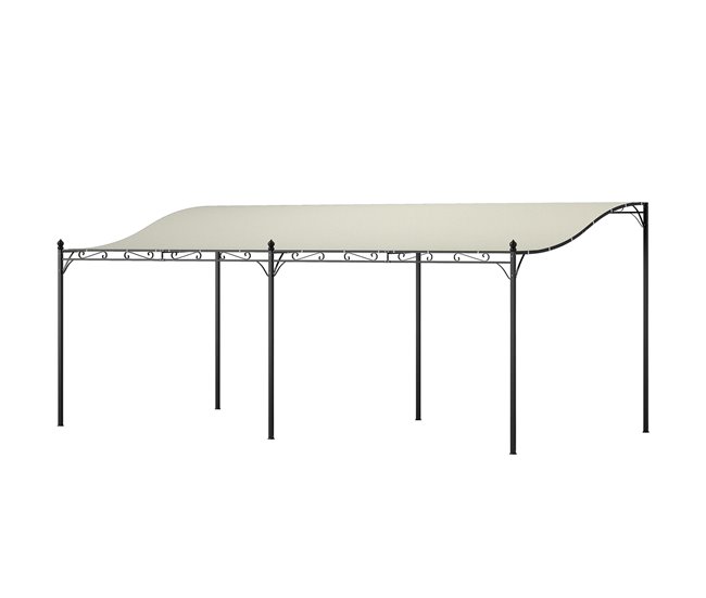 Pérgola Metal Outsunny, varanda e jardim - estructuras externas Cru
