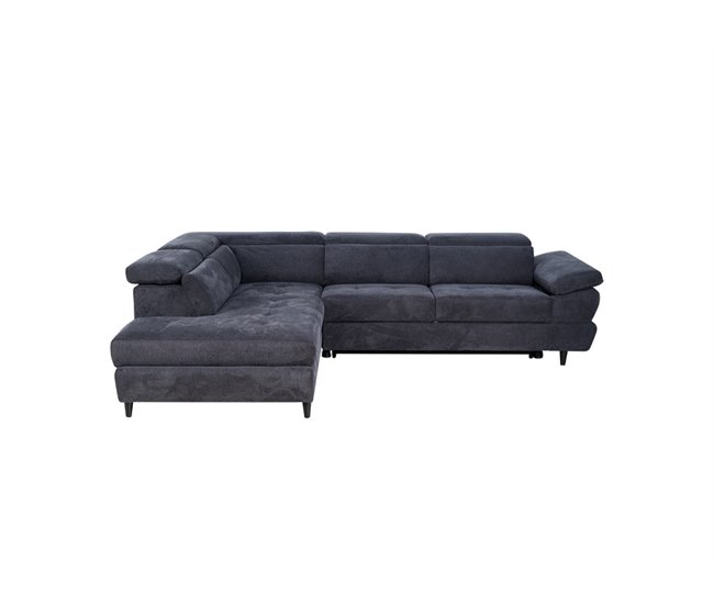 Sofá de canto OMEGA com cama cor antracite Antracite
