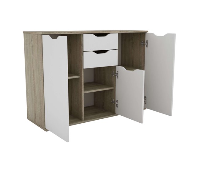 Aparador de sala de estar Parc com 3 portas em carvalho Sonoma Multicor