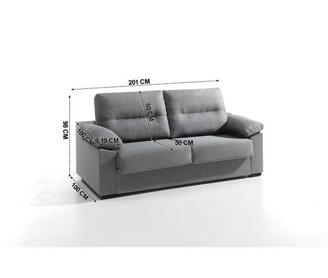 Sofá cama NELLY 3 lugares Cinza Claro