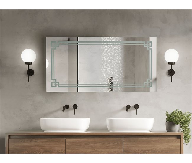 Beliani Espejo de baño AVRANCHES Cinza