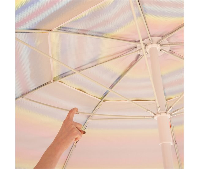 Aktive Guarda-chuva de praia à prova de vento com 8 hastes riscas Multicor