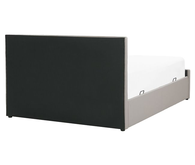 Beliani Cama com estrado Pele sintética ROCHEFORT 170x214 Cinza Escuro