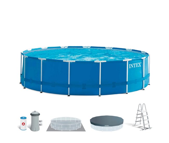 Piscina desmontável estrutura metálica intex 457x122 cm 16.805 litros Azul