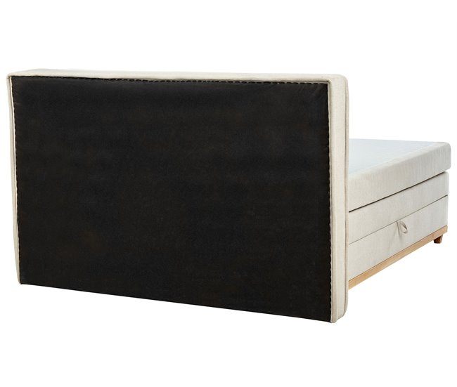 Beliani Cama continental con almacenaje Poliéster DYNASTY 200x217 Bege