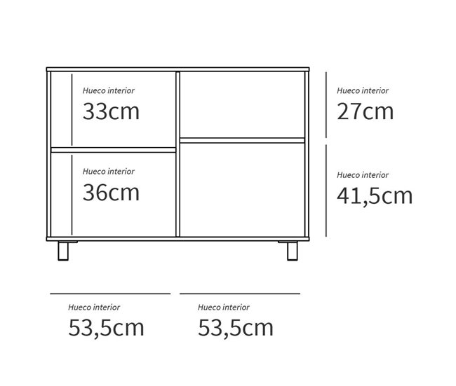 Aparador Lux 2 Portas para Sala Branco/ Madeira