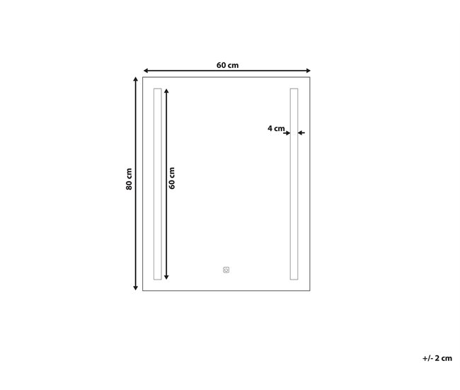 Beliani Espejo de baño MARTINET 60x4 Cinza