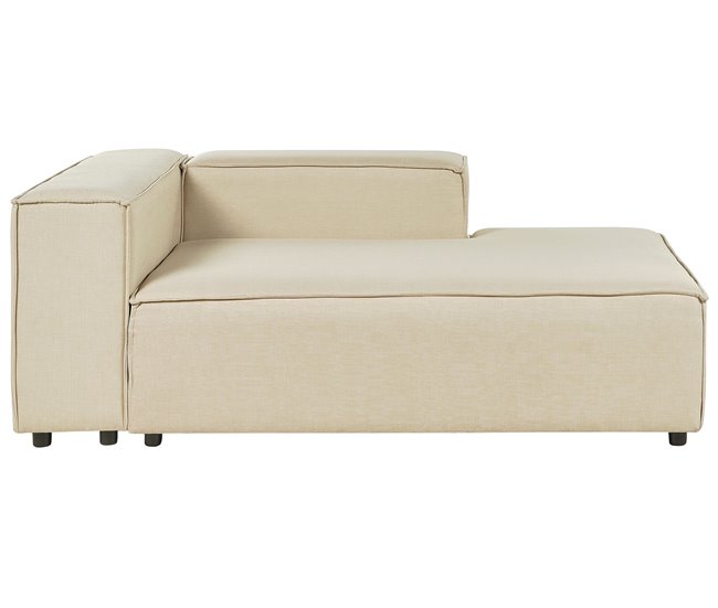 Beliani Chaise longue Linho APRICA Bege