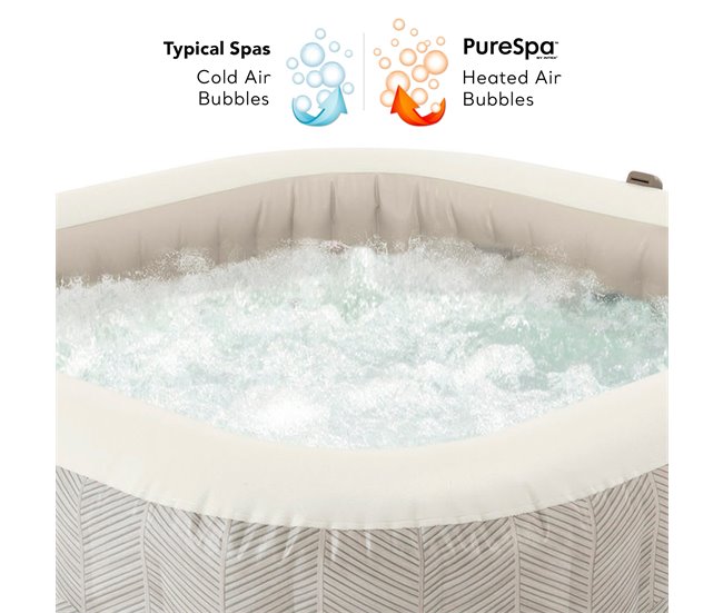 INTEX Spa inflável 4 pessoas Chevron Deluxe Bege
