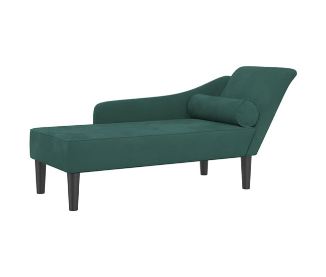 Sofá-chaise longue para interior com almofadas de veludo
