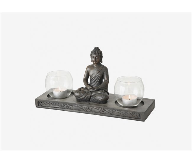 Porta-velas BUDDHA cor castanho Castanho
