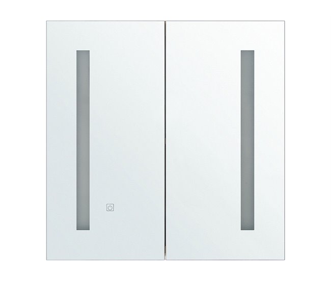 Armário de casa de banho com espelho e LED CHABUNCO Branco