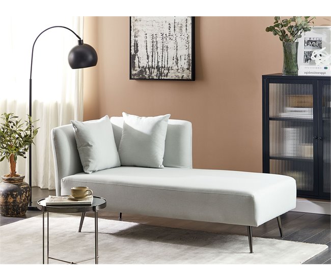 Beliani Chaise longue à esquerda Poliéster RIOM Azul/ Verde