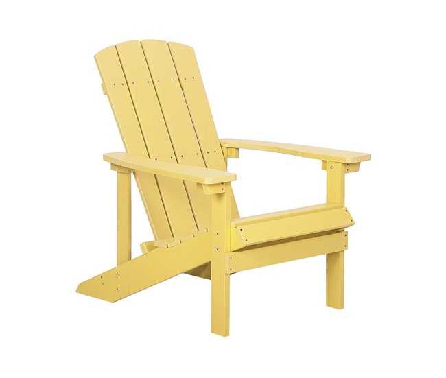 Beliani Cadeira de jardim ADIRONDACK Amarelo