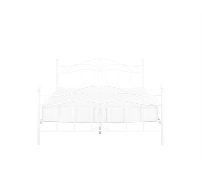 Beliani Cama com estrado Metal ANTLIA 168x209 Branco