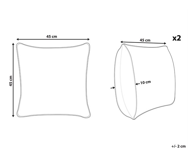 Beliani Almofada decorativa HELICONIA 45x45 Cinza