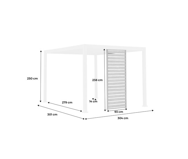 Persiana para pérgula bioclimática Triomphe 93x6 Branco