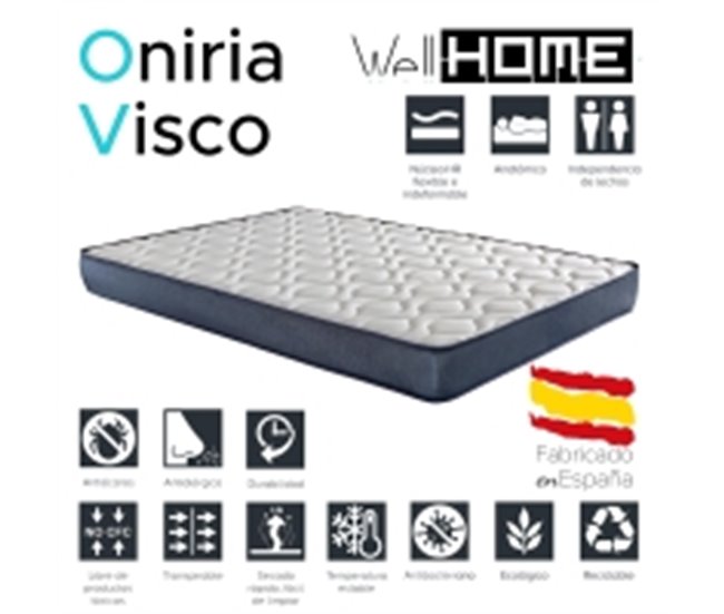 Colchão ONIRIA VISCO, respirável, adaptável, hipoalergênico Branco