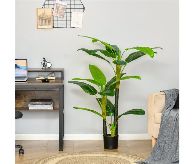 Bananeira Artificial PEVA, PE, Cimento HOMCOM, casa - decoração Verde