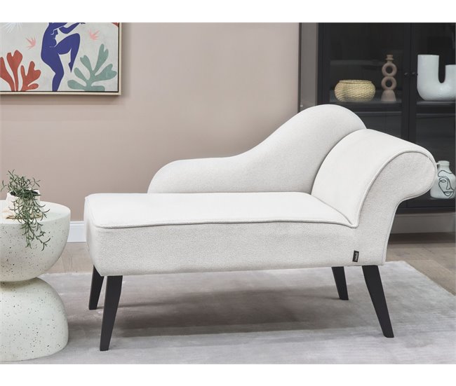 Beliani Chaise longue versão à direita Poliéster BIARRITZ Branco