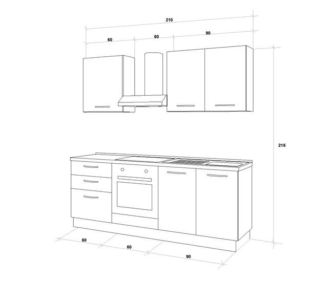 Cozinha GILDA 2.0 Direita Branco/cinza