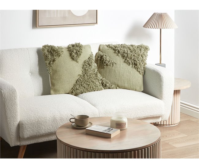 Beliani Almofada decorativa SOURWOOD 45x45 Bege