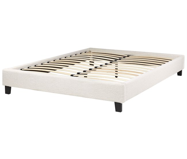 Beliani Cama sem cabeceira Bouclé ROANNE 150x213 Creme