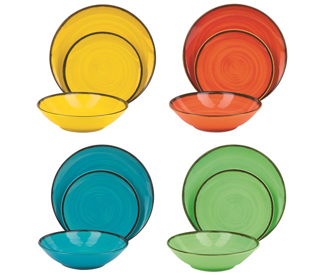 Conjunto de Talheres RAINBOW multicoloridos 18 peças Multicor
