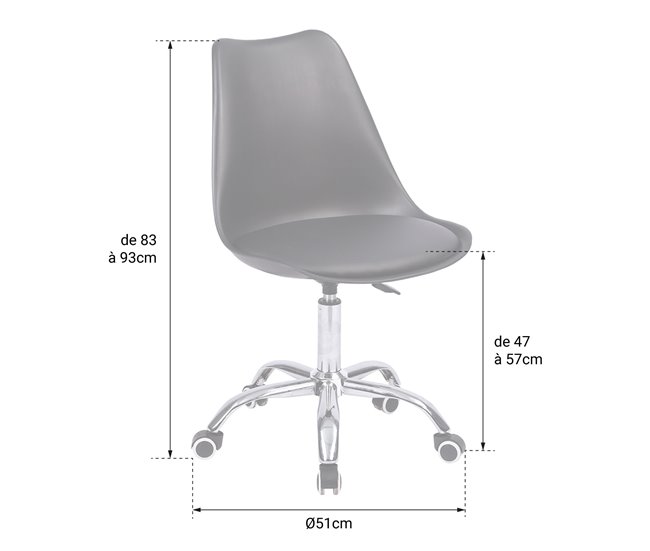 ANNE cadeira de escritório regulável em altura Azul