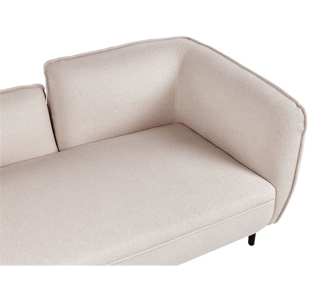 Beliani Chaise longue Bouclé CHEVANNES Bege