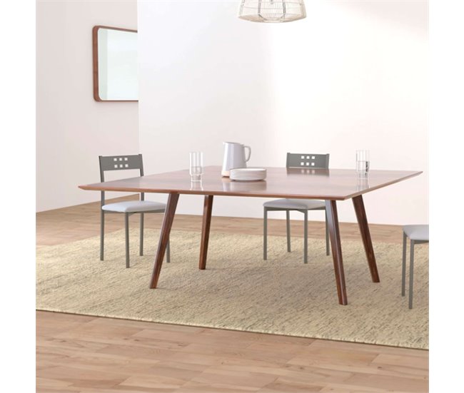 Pacote de 2 cadeiras de cozinha Costa com pernas de metal e couro sintético moderno Multicor