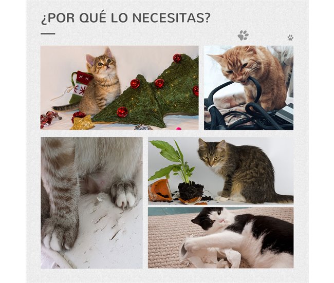 Arranhador para Gatos Aglomerado de madeira, Pelúcia e Sisal Cinza