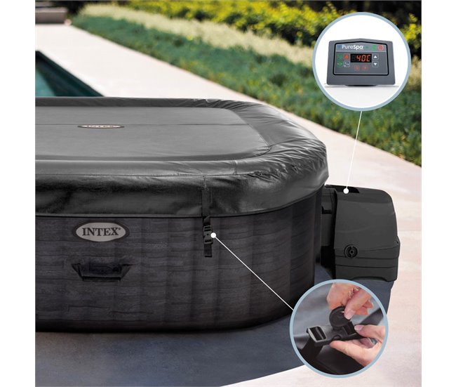 Jacuzzi insuflável Greystone Deluxe 4 pessoas INTEX Cinza