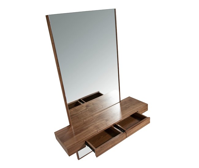 ANGEL CERDA Espelho de parede retangular nogueira Nogal