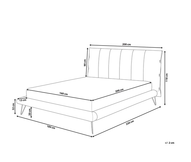 Beliani Cama com estrado Pele sintética BETIN 230x200 Creme