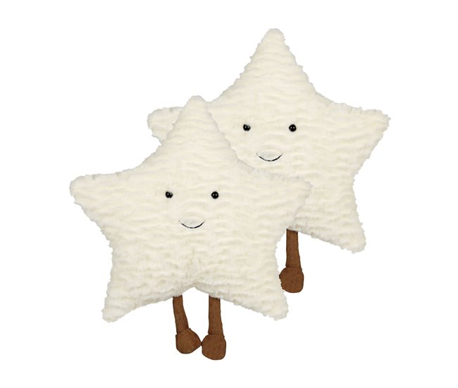 Beliani Cojín decorativo STARFRUIT Branco/ Bege