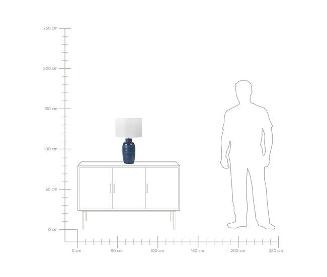 Beliani Lámpara de mesa PERLIS Azul Marino