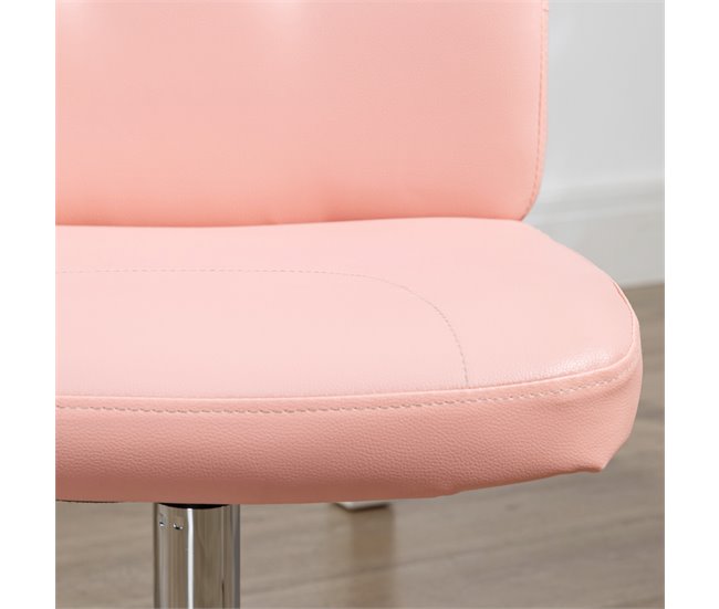 Cadeira de Escritório PVC, Espuma, Aço e Placa Multicamadas Rosa